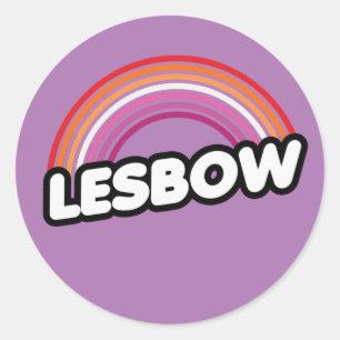 Adesivo Redondo Camiseta LESBOW (Lésbica Arco-Íris)