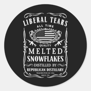 Adesivo Redondo Camiseta Liberal Lágrimas Engraçado Republicano Co