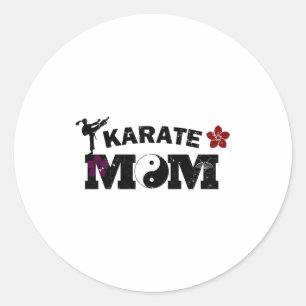 Adesivo Redondo Camiseta Mãe de Karate