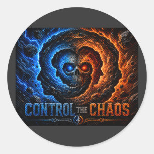 Adesivo Redondo Camiseta Master the Mayhem Control the Spiral – 3D