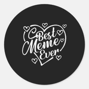 Adesivo Redondo Camiseta meme formato de coração engraçado dia das