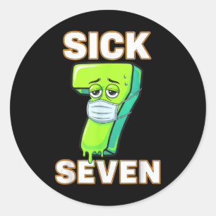 Adesivo Redondo Camiseta Meme Sick Seven Seis Sete Brincadeira Div