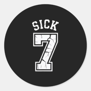Adesivo Redondo Camiseta Meme Sick Seven Seis Sete Diversão 