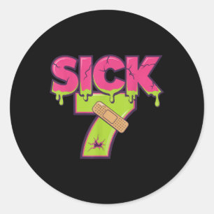 Adesivo Redondo Camiseta Meme Sick Seven Tee Seis Sete Brincadeira