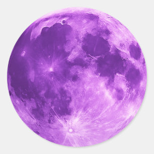 Adesivo Redondo Camiseta Minimalista Cósmica – Lua Violeta