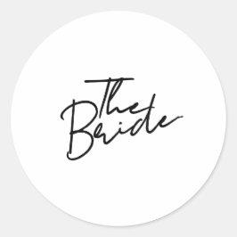 Adesivo Redondo Camiseta moderna da noiva