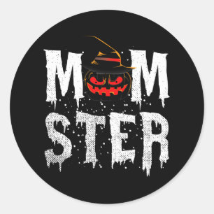 Adesivo Redondo Camiseta Momster Roupa de Halloween Divertida para