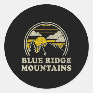 Adesivo Redondo Camiseta Montanhas Blue Ridge Vintage Montanha Cam