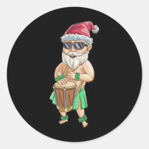 Adesivo Redondo Camiseta Natal Em Julho Fun Santa Havaiano Soma