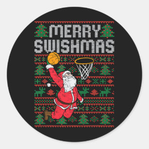 Adesivo Redondo Camiseta Natal Feio Sketll Xmas Papai Noel Esporte
