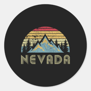 Adesivo Redondo Camiseta Nevada - Montanhas Vintage Retrô Natureza
