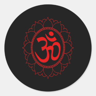 Adesivo Redondo Camiseta Om Presente Yoga Espiritual Mandala Medit