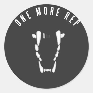Adesivo Redondo Camiseta One More Rep Classic Jaws