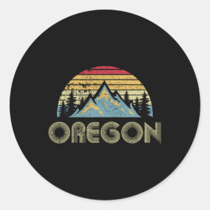 Adesivo Redondo Camiseta Oregon - Montanhas Vintage Retrô Natureza