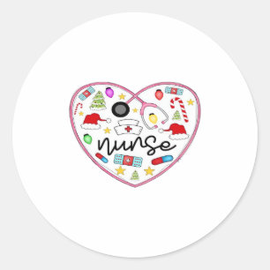 Adesivo Redondo Camiseta Oversized Nurse Heart, Halloween