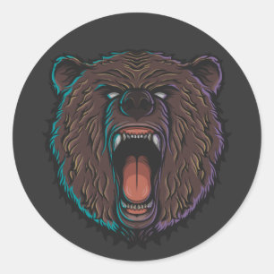 Adesivo Redondo Camiseta Papelaria Almofada Color bear