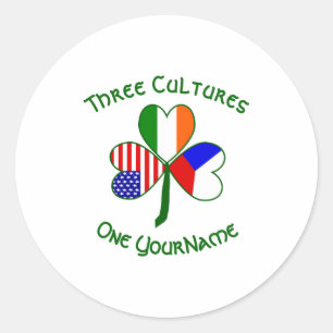 Adesivo Redondo Camiseta Personalizada Bandeira Trevo Irlanda Tche