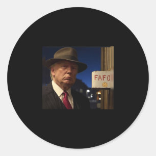 Adesivo Redondo Camiseta Preta Algodão Fafo Clic Fit Donald Trump 