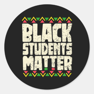 Adesivo Redondo Camiseta Problema dos Estudantes Negros, Mês da Hi