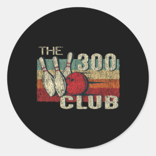 Adesivo Redondo Camiseta Retro Vintage 300 Club - Perfeito Boliche