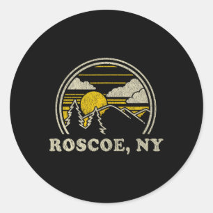 Adesivo Redondo Camiseta Roscoe Nova York Ny Vintage Caminhada Mon