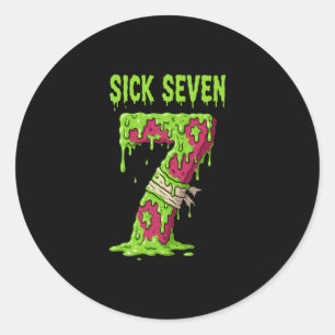 Adesivo Redondo Camiseta Sick Seven Meme Six Seven Jogo de Palavra