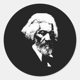 Adesivo Redondo Camiseta Silhueta Frederick Dougl Mês da História
