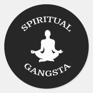 Adesivo Redondo Camiseta Spiritual Gangsta - Roupas engraçadas de