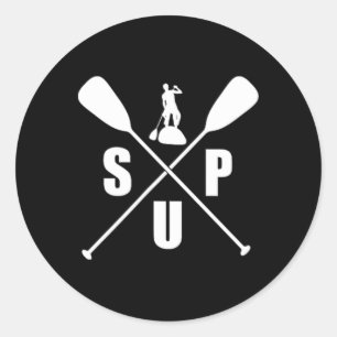 Adesivo Redondo Camiseta Sup Stand Up Paddle Boarding Tee Surf Boa