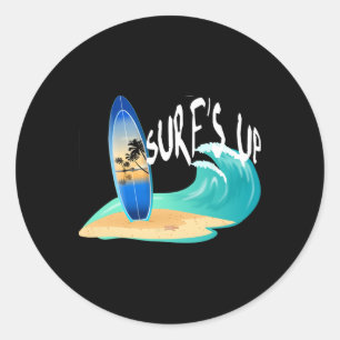 Adesivo Redondo Camiseta Surf's Up 