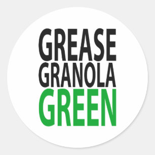 Adesivo Redondo Camiseta Verde Grease Granola