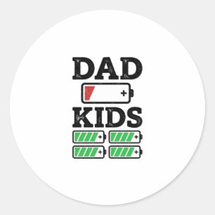 Adesivo Redondo Camiseta Vetorial Engraçada Bateria Crianças Pai D
