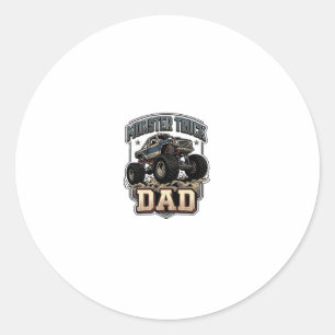 Adesivo Redondo Camiseta Vetorial Vintage de Pai de Caminhão Monst