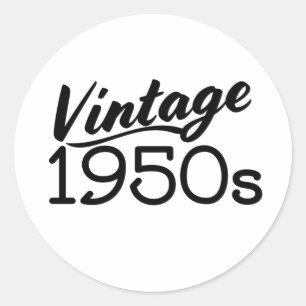 Adesivo Redondo Camiseta Vintage dos Anos 50