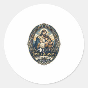 Adesivo Redondo Camiseta Vintage Encorajamento Viúva Viúvo Jesus C