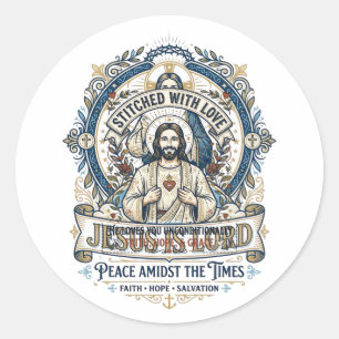 Adesivo Redondo Camiseta Vintage Escatologia Profecia Jesus Cristã