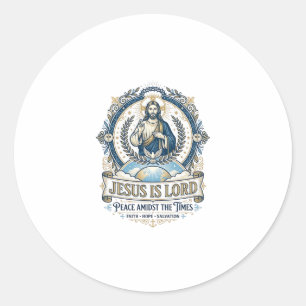 Adesivo Redondo Camiseta Vintage Escatologia Profecia Jesus Cristã