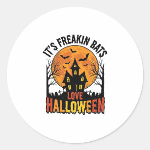 Adesivo Redondo Camiseta Vintage Morcegos Amam Design de Halloween