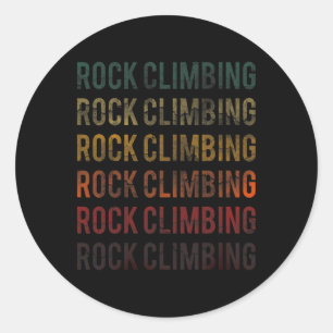 Adesivo Redondo Camiseta Vintage Word Retro Distressed Rock Climbi
