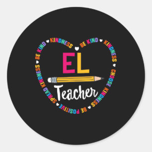 Adesivo Redondo Camiseta Volta às Aulas Professor de Inglês LE Esq