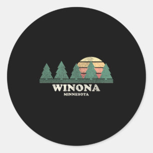Adesivo Redondo Camiseta Winona Mn Vintage Retro Design Anos 70