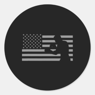 Adesivo Redondo Camisetas American Flag Boxer - Boxe 