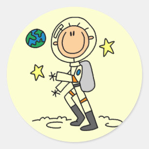 Adesivo Redondo Camisetas Básicas de Astronauta e Presentes