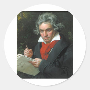 Adesivo Redondo Camisetas Colecionáveis de Beethoven de Presente À