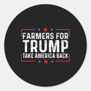 Adesivo Redondo Camisetas De Agricultores - Fazendeiros Para Trump