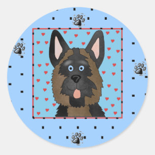 Adesivo Redondo Camisetas de cães german shepherd e presentes