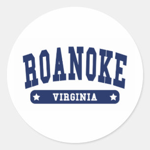 Adesivo Redondo camisetas de Estilo da Faculdade de Roanoke Virgin