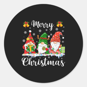 Adesivo Redondo Camisetas de Natal com Gnomos Feliz Natal Homens M