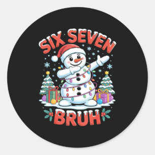 Adesivo Redondo Camisetas de Natal do Boneco de Neve Dabbing Bruh