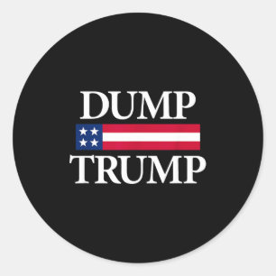 Adesivo Redondo Camisetas descarte trump preto unissex moderno pol